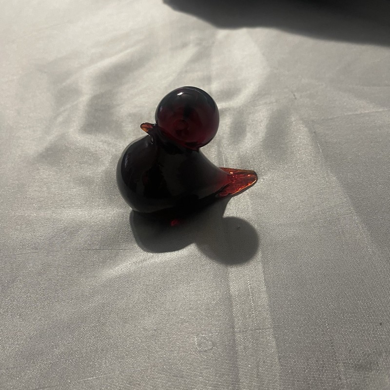 Vintage Swedish Art Glass Red Bird - Small, Tiny