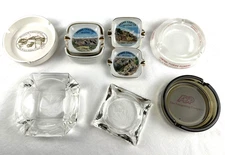 Lot Vintage Ashtrays, Doral Tobaccoville, ADP, Grand Canyon, Etched +, Free Ship
