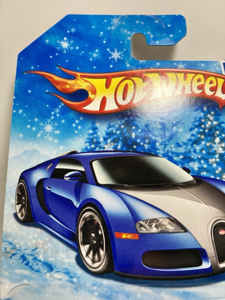 Hot Wheels Bugatti Veyron 2010 Hot Auction Blue Snowflake & Regular - Image 4 of 4