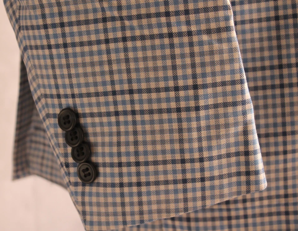 Abrigo deportivo Peter Millar sin estructura para hombre talla XL a cuadros azul cielo Foto 4 de 4