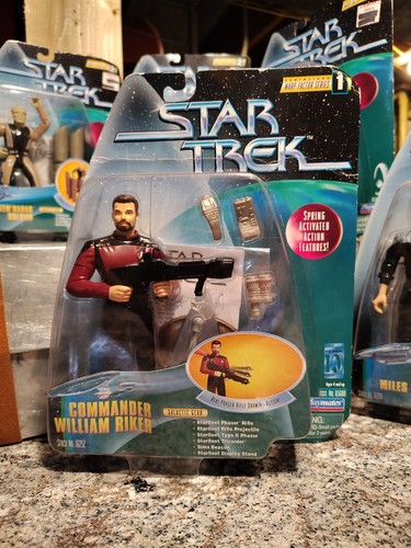 8 action figure Star Trek NOC/NUOVE CON SCATOLA serie Warp 1/2 Worf Picard Riker Sisko - Foto 5 di 19