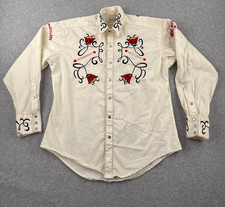 Rockmount Ranch Wear Shirt Mens Small Embroidered Pearl Snap Commemorative 80