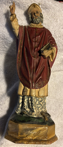 Vintage St. Eligius Schutzpatron der Goldschmiede Metallarbeiter Handwerker 9" groß katholisch