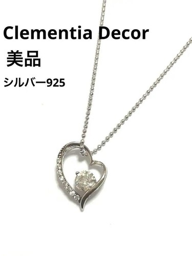 Clementia Decor Heart Necklace SV925 Silver Cubic Zirconia Pendant 55cm