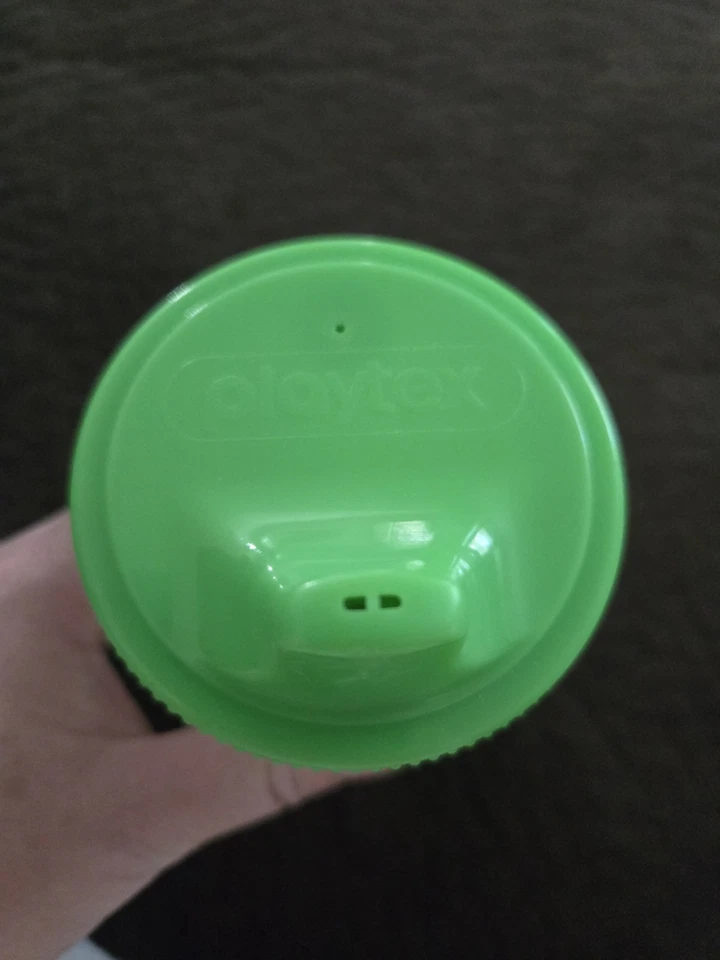 Tazas Playtex Sippy vintage verde y púrpura años 90 con válvulas Foto 3 de 4