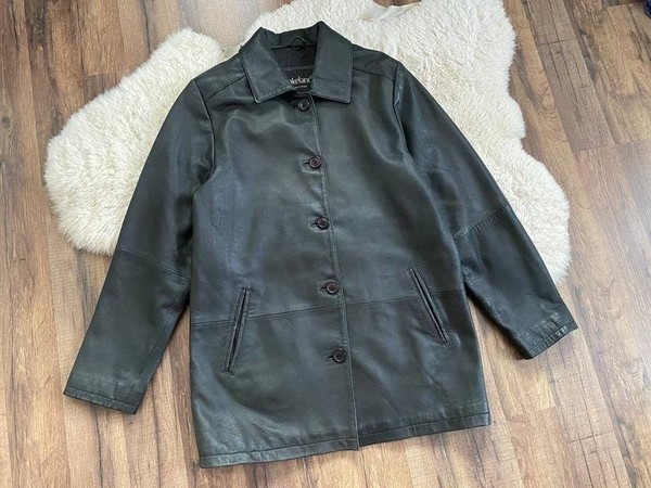 Women Genuine Leather Jacket Black Leather 38 / M