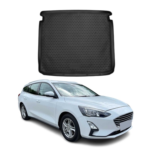 Kofferraummatte Kofferraumwanne FüR Ford Focus Turnier 2019-2025 Obere Gummi Tpe-image