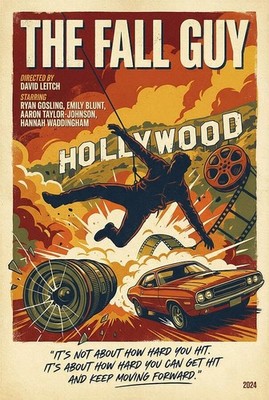 2024 The Fall Guy Cool Movie Poster Repro Print Poster 13x19