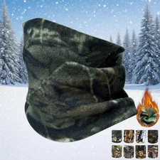 Polar Fleece Neck Warm Camo Windproof Winter Neck Gaiter Cold Weather Face Mask