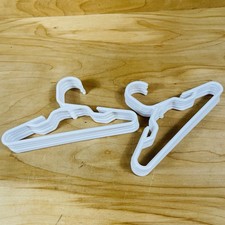 18" Girl Doll Clothes Set of 10 White Plastic Tubular Hangers