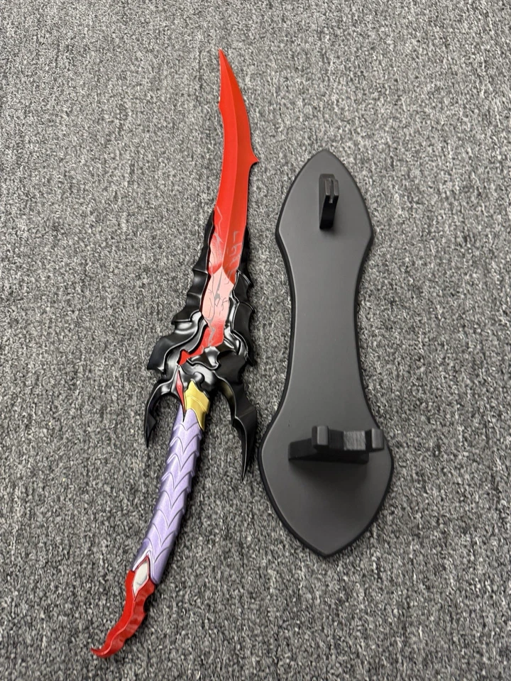 "Daga Solo Leveling Kamish's Wrath/Soporte de madera 1:1 lado completo metal 23,5"" X2 piezas" Foto 2 de 4