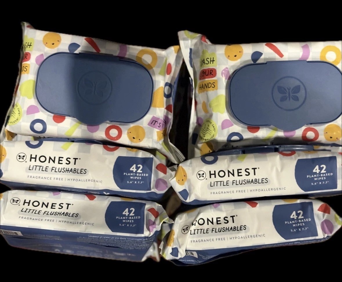 Honest Little Flushables Plant-Based Baby Wipes 42 ct Fragrance Free 8 packs
Opens in a new window o