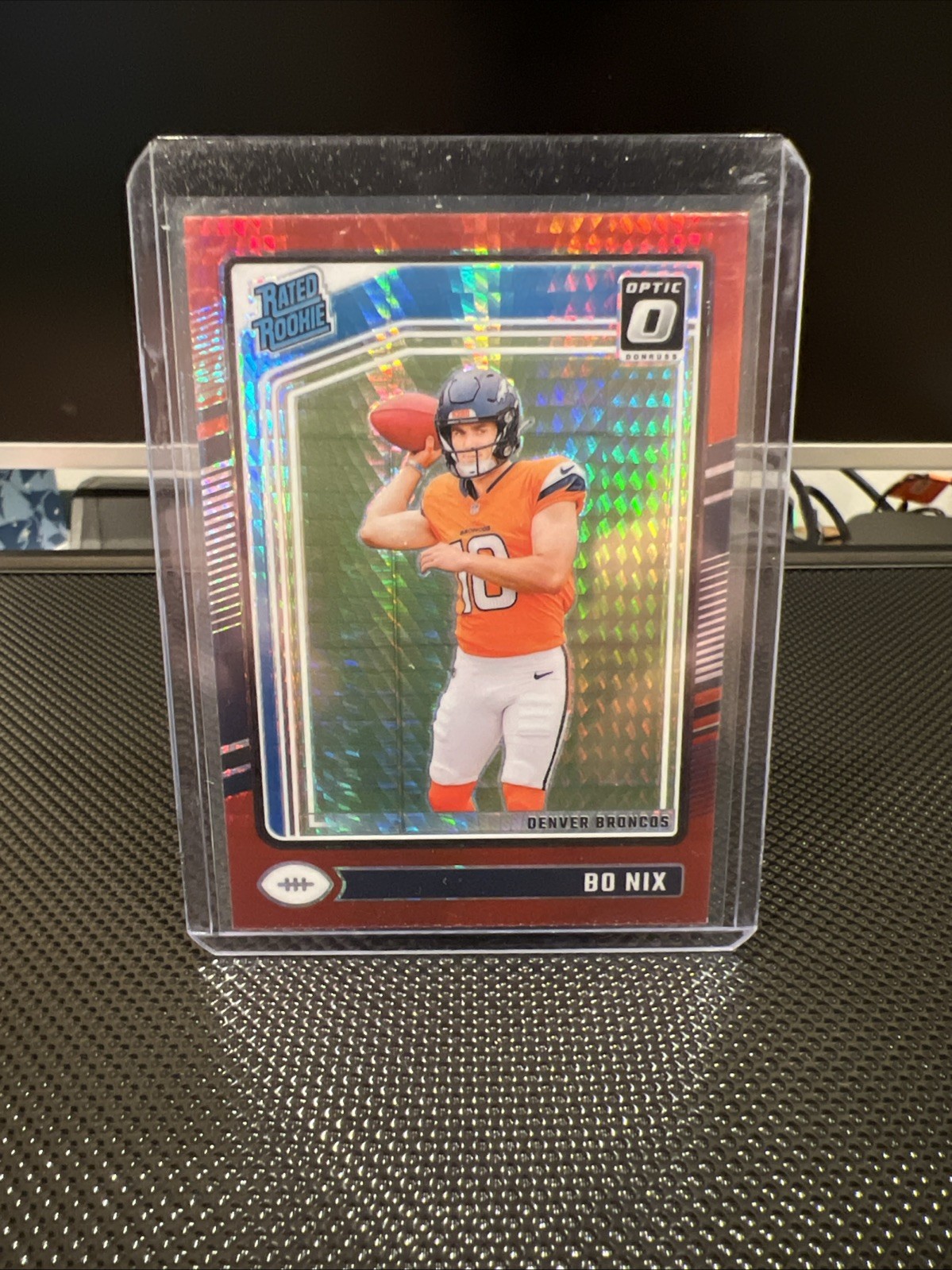 2024 Panini Donruss Optic Rated Rookie Bo Nix #209 Red Hyper Prizm (RC)