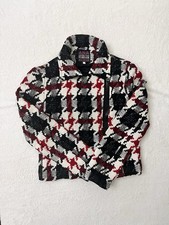 Giacca Tweed Misto Lana - Pied de Poule Rosso Nero - L
