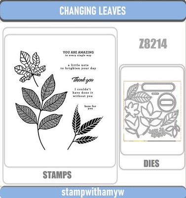 CHANGING LEAVES Cutting Dies and Stamps Scrapbook DIY Greeting Card Handmade