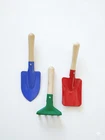 3pc Heavy Duty Metal Hand Garden Tool Set - Shovel, Spade & Rake with Wooden Han