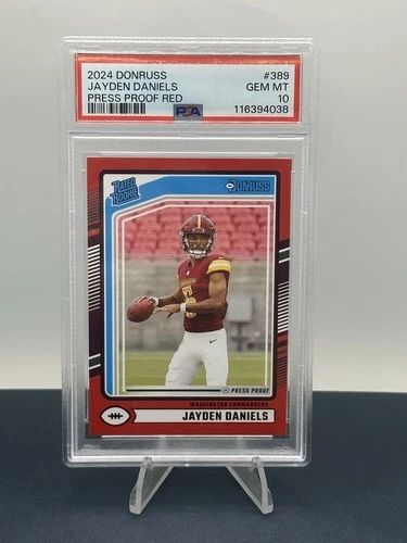 PSA 10 💎 LOW POP COLOR MATCH 2024 Donruss #389 Jayden Daniels Press Proof Red