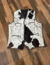 Genuine Cowhide Vest for Men- Handmade Hair on Leather Waistcoat- Western Style