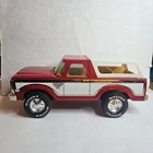 NYLINT 10” FORD BRONCO XLT TRUCK w/ TOPPER PRESSED STEEL RED WHITE TOY VINTAGE — photo 5