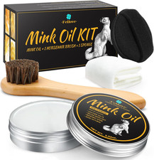 4-In-1 Mink Oil Leather Conditioner and Cleaner 3.52 Oz - Premium Waterproof For