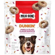 Milk-Bone Dunkin Vanilla Glazed Flavor Dipped Dog Treats, 40 oz.