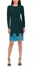 Vince Camuto Women's Lace-Hem Bodycon Dress  ize 2 Dark Green MSRP $168