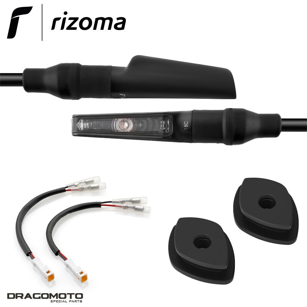 Clignotants Corsa Rizoma noirs en aluminium pour Ducati Multistrada V4 RS