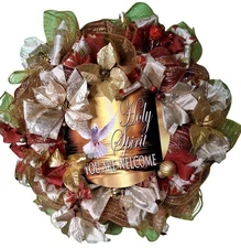 Holy Spirit You Are Welcome Here Wreath – Christian Door Décor