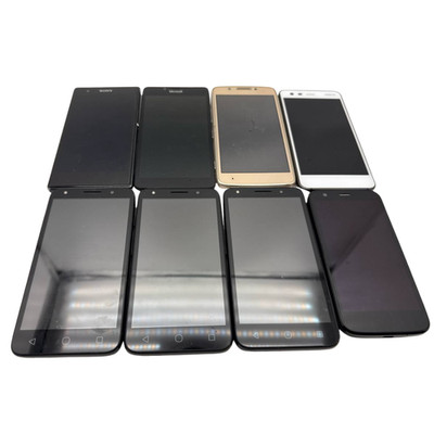 Lot of 8 Smartphones Motorola G5 Plus Alcatel Pixi 4 Lumia 950 Xperia Z3 Nokia 2