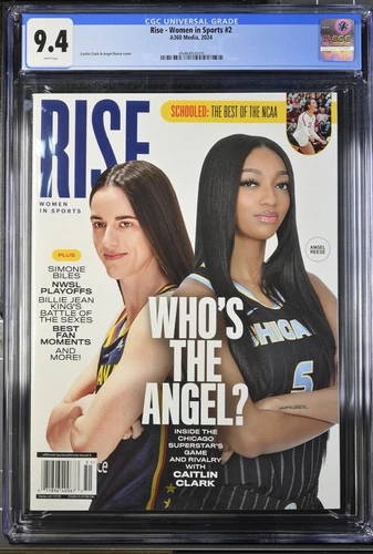 CAITLIN CLARK ROOKIE ANGEL REESE COVER RISE MAG NEWSSTAND FEVER RARE CGC 9.4