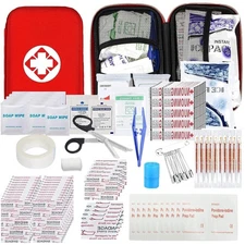 Durable Red 275PCS Travel Emergency Kit - Perfect for Hiking and Outdoor Safety