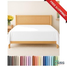 QUEEN SIZE FLAT SHEET - HOTEL QUALITY, ULTRA-SOFT, BREATHABLE  EASY-CARE