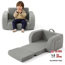 Toddler Couch, 2-in-1 Toddler Chairs Comfy 1-3 Years Old, Toddler Standard Grey