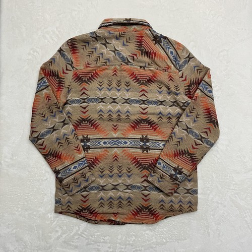 Camisa Denim Rock & Roll Para Hombres Mediana Azteca Suroeste Oeste A Presión Hecha en EE. UU. - Imagen 8 de 15