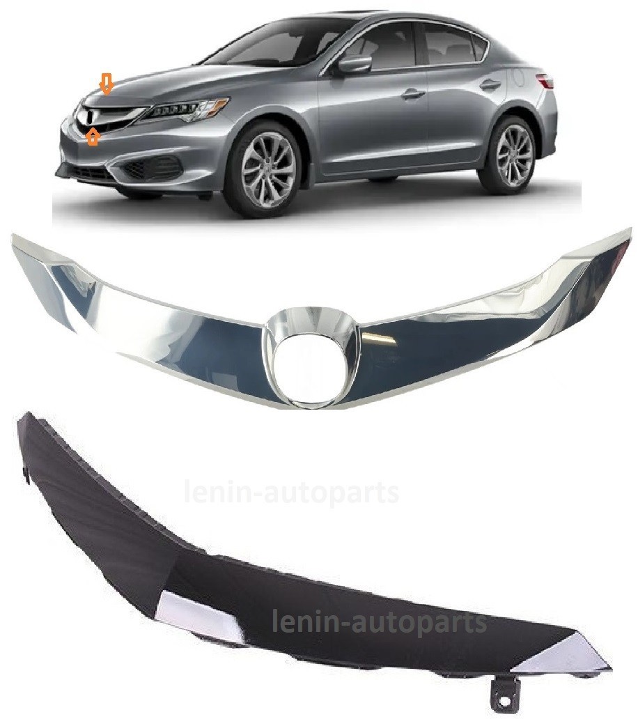 Grille Molding Grille Trim For 2016-2018 Acura ILX Center Main Chrome Garnish