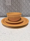 Fiesta Ware 3-Piece Bistro Set Butterscotch Yellow Bowl Salad Dinner Plate Lot