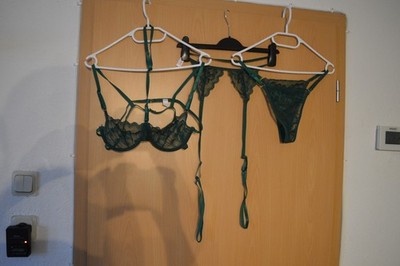 ROMWE Spitzen Dessous Set grün Gr. M/38 teilig