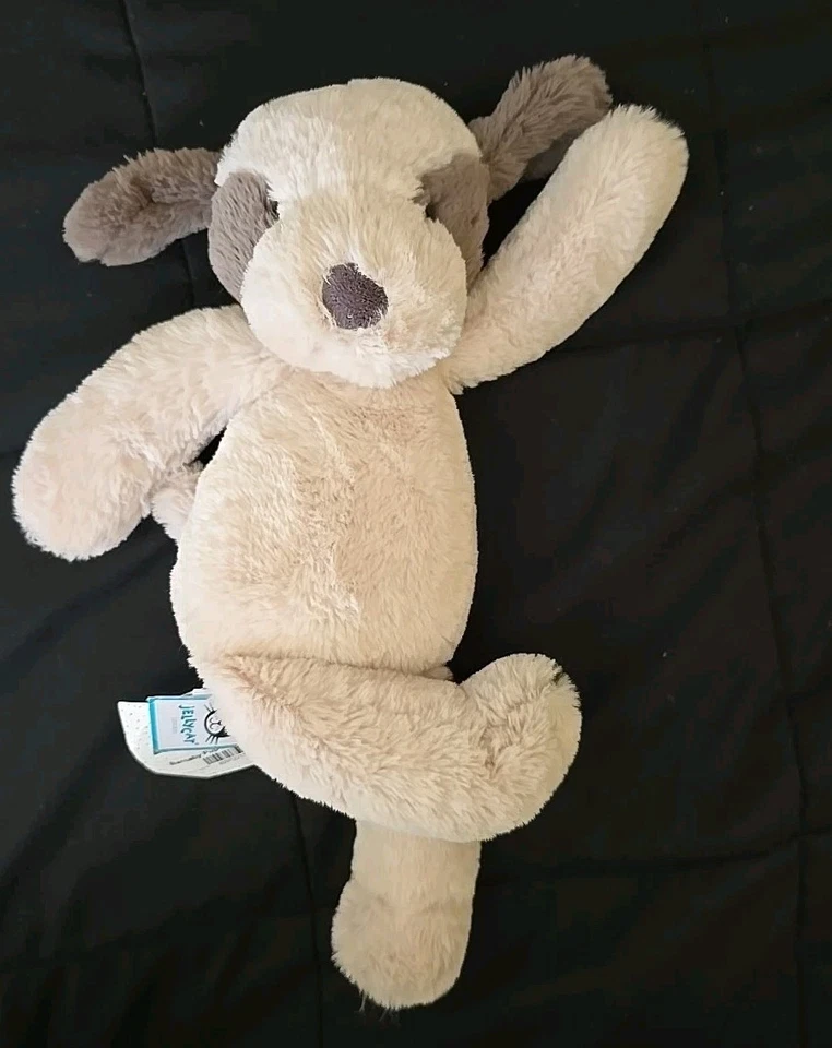 Juguete de peluche Jellycat Barnaby cachorro perro peluche gris crema flojo Lovey ¡NUEVO! Foto 3 de 4