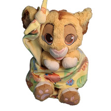 Disney Parks Babies Simba Plush The Lion King Stuffed Animal Swaddle Blanket 10"