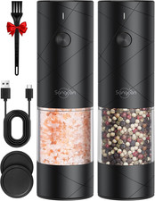 Sangcon Electric Salt and Pepper Grinder Set USB Rechargeable,Large Capacity Aut