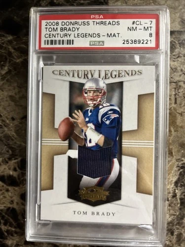 2008 Donruss Threads Century Legends Tom Brady #82/#250 NM PSA 8 #CL-7