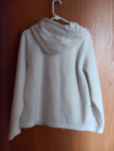 Carolyn Taylor Zip Up Fleece Hooded Jacket ~ Women Size XL~ White Hoodie/Pockets - Picture 12 of 16