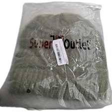 Super Z Outlet Stretch Dark Olive Knit Sew Ribbed Beanie Hat