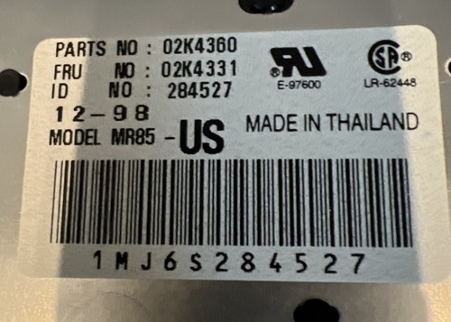 NEW OEM US Keyboard Lenovo IBM ThinkPad 380XD 385XD 02k4360 02k4331 Free Ship! - Afbeelding 4 van 11