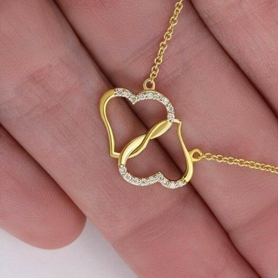 0.80Ct Round Cut Simulated Diamond Heart Shape Pendant In 14k Yellow Gold Plated