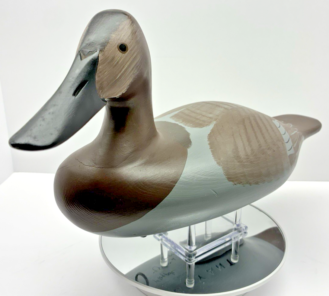1992 Signed Stamped Vernon Bryant Canvasback Hen Decoy Vintage