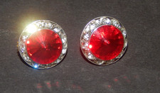 STARLIGHT PERFORMANCE RHINESTONE PERFORMANCE EARRINGS--15MM--RED-- 13M