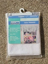 Lace White Valance Topper Lily Lace  Home Essentials Rod Pocket 60x16 Floral Edg