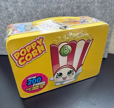 Shopkins Poppy Corn Metal Tin 200 Stickers, trading cards, fashion tag