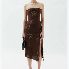 Urban Outfitters Women's Samara Mesh Strapless Midi Dress (Size: XXS)